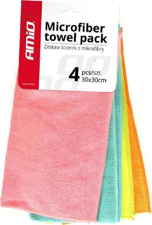 Салфетки из микрофибры Amio 30x30см, 4шт.